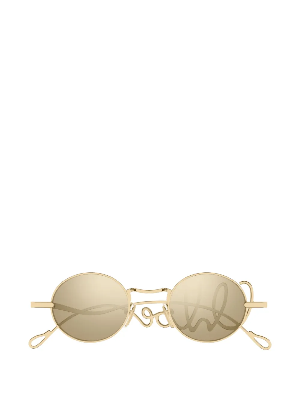 Chloé Eyewear logo-arm oval-frame sunglasses Goud