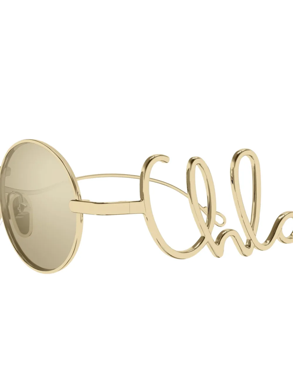 Chloé Eyewear logo-arm oval-frame sunglasses Goud