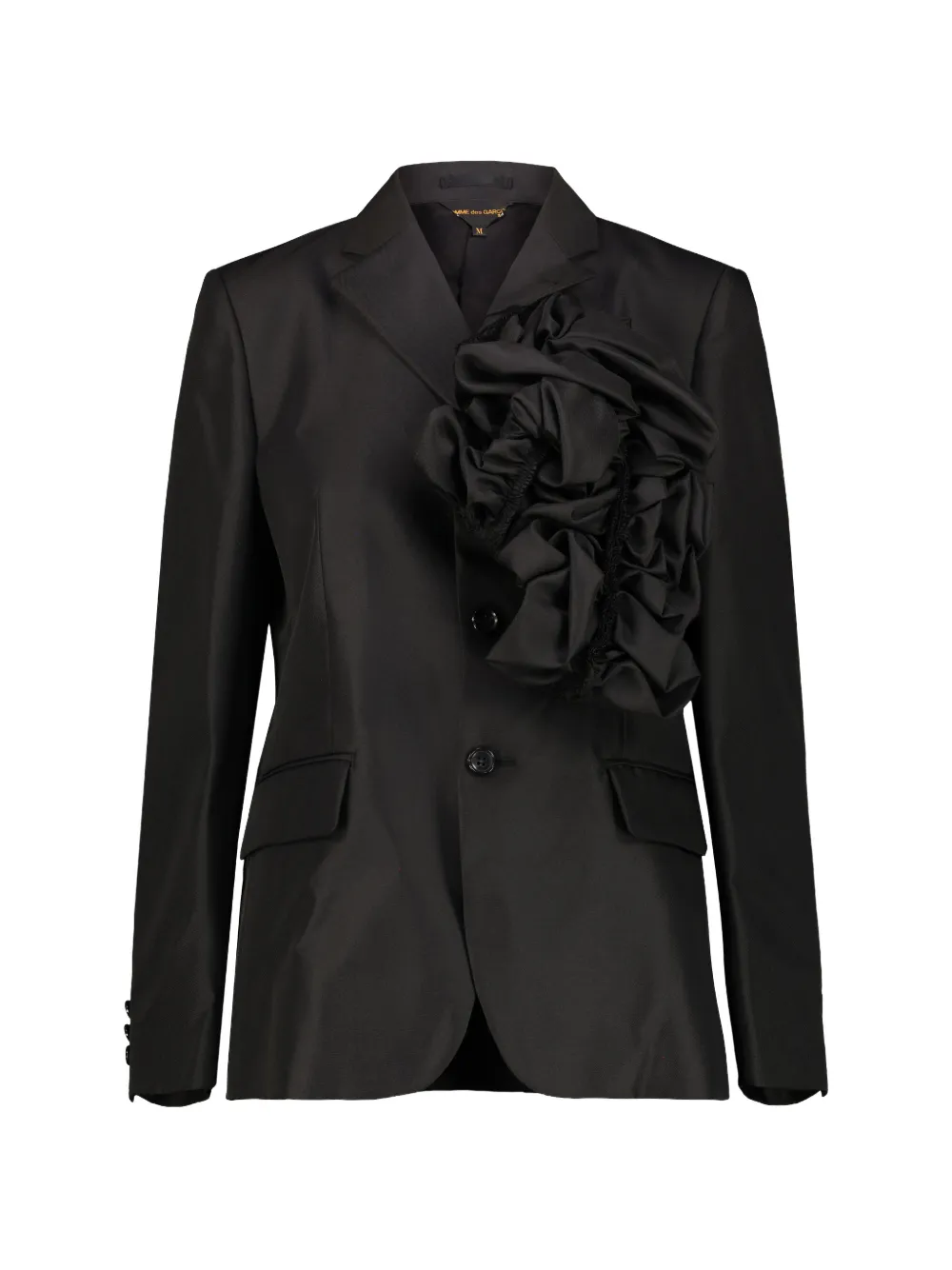Comme Des Garçons ruffled single-breasted blazer - Black