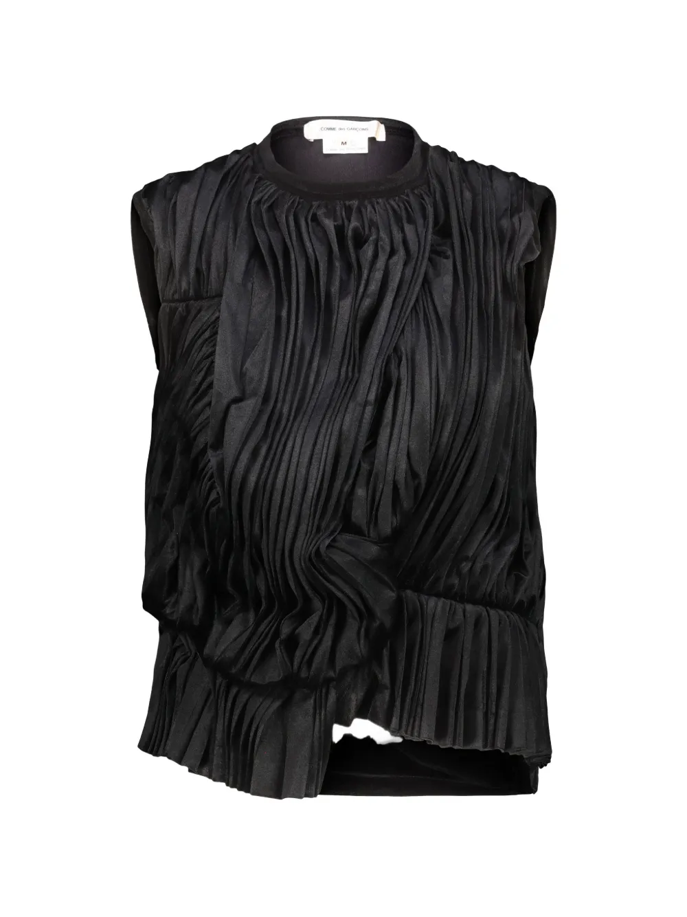 Comme Des Garçons pleated draped top - Nero