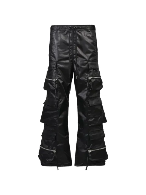 BREATH satin-finish multi-pocket cargo pants