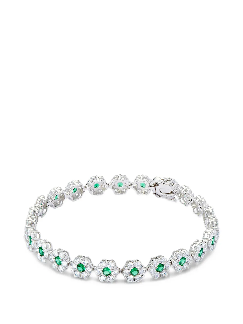 Hatton Labs Bracciale tennis con zirconia e motivi a margherita - Argento