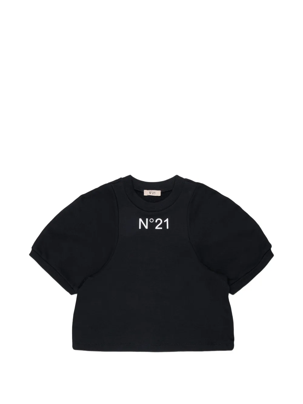 Nº21 Kids logo-print cropped sweatshirt - Nero