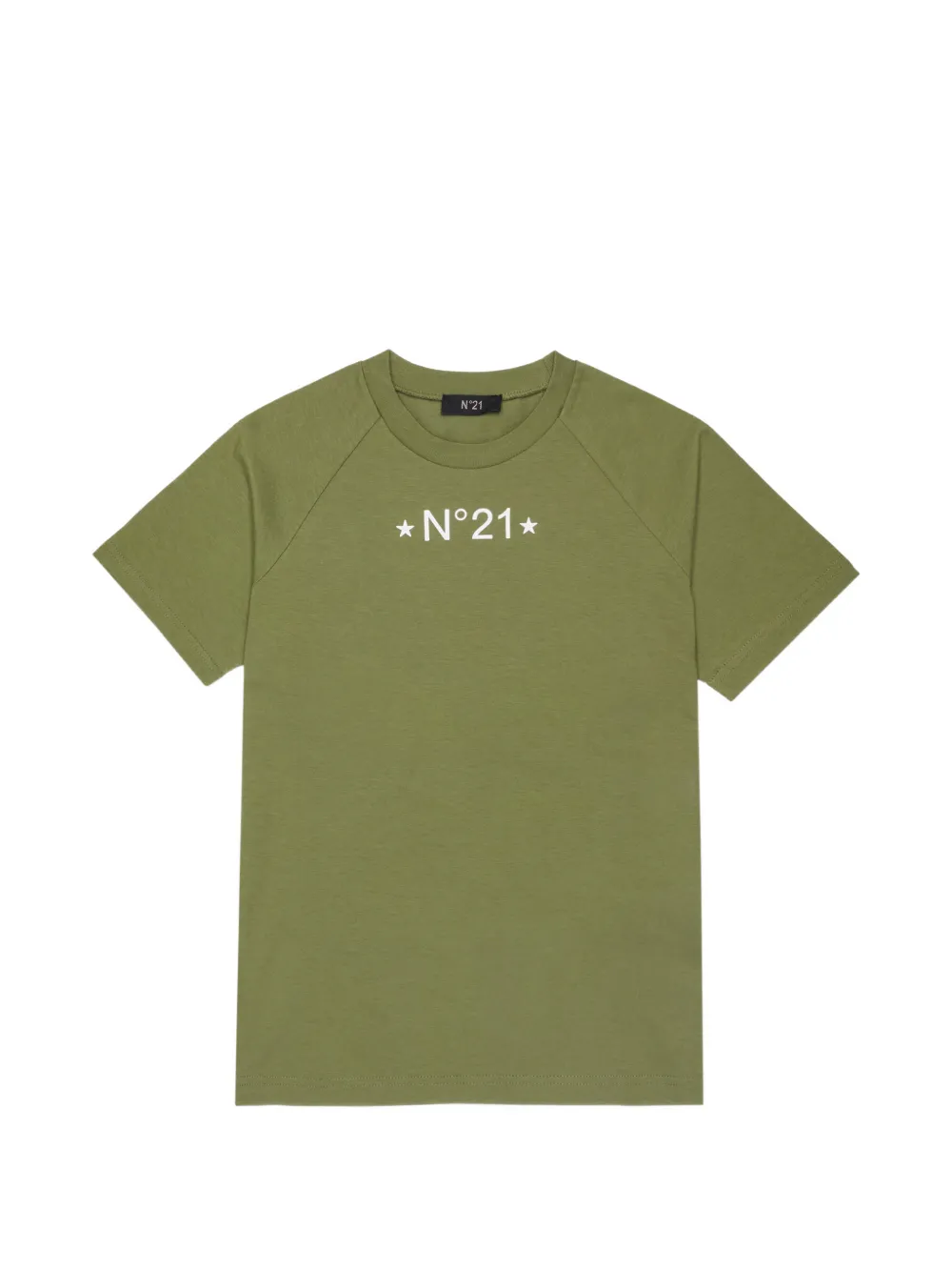 Nº21 Kids logo-print raglan-sleeve T-shirt - Verde