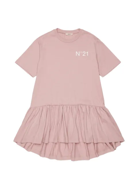 Nº21 Kids robe volantée à logo imprimé
