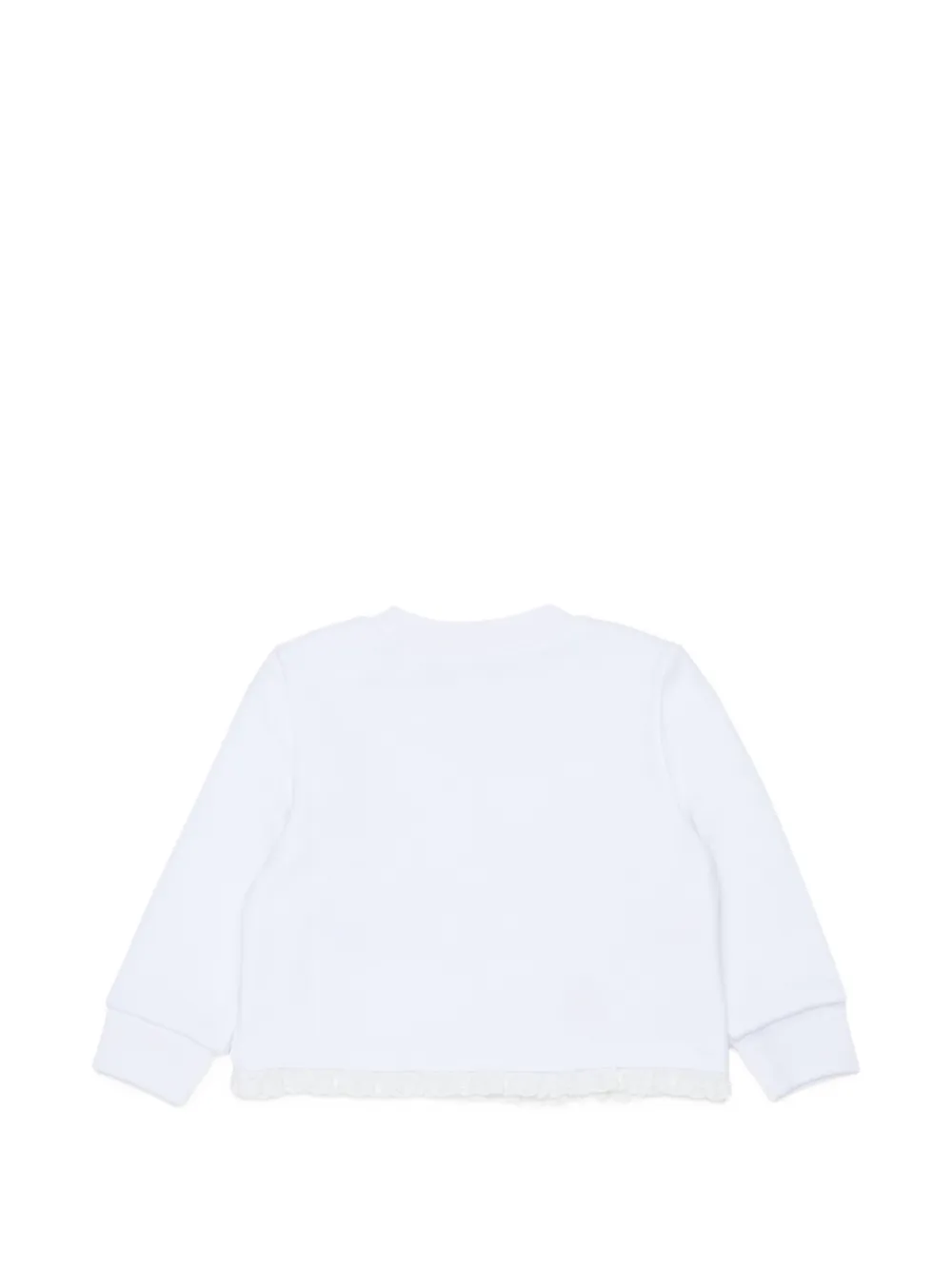 Marni Kids graphic-print ruffled-trim sweatshirt Wit