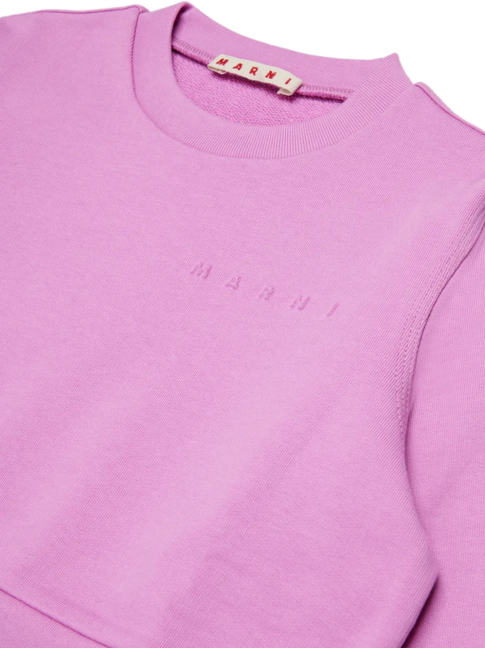 Marni Kids logo-embroidered cropped sweatshirt Roze