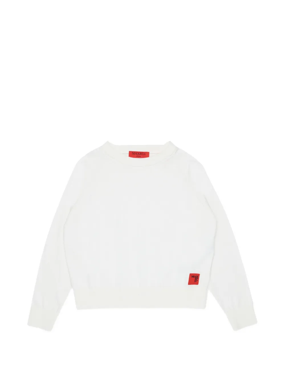MAX&Co. Kids logo-patch sweater - Bianco