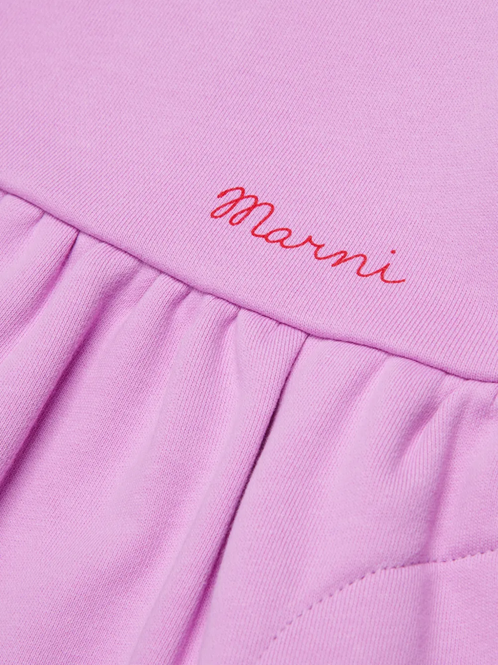 Marni Kids ruffled embroidered dress Paars
