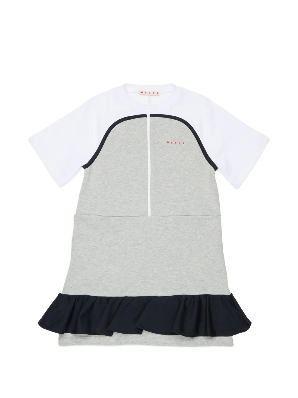 Marni Kids ruffled-detail dress Grijs