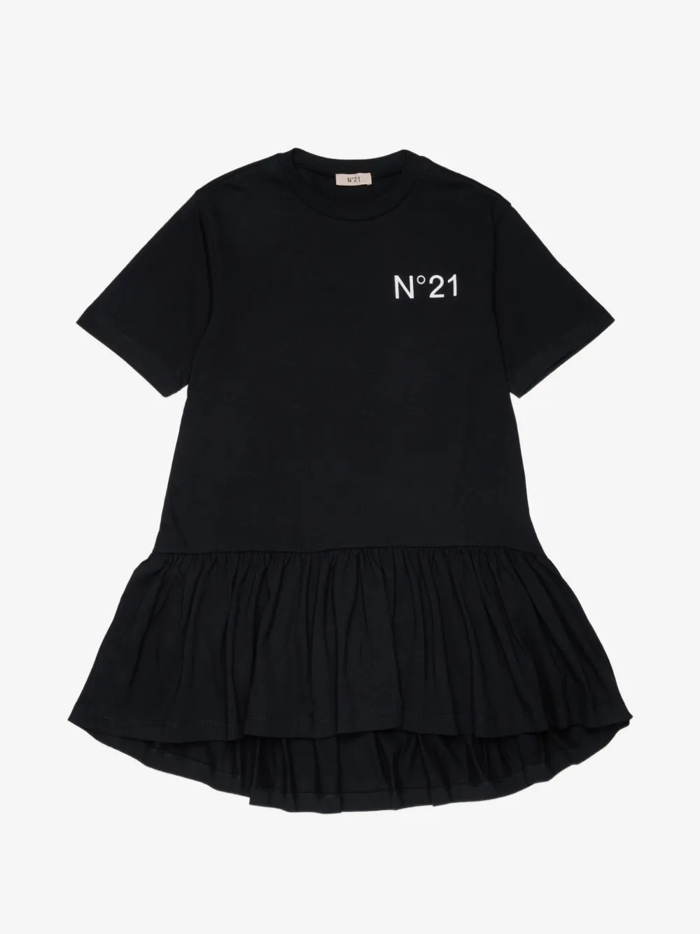 N.21 Kids 로고 프린트 러플 원피스