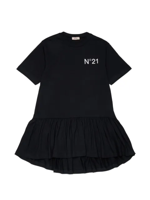 Nº21 Kids robe volantée à logo imprimé