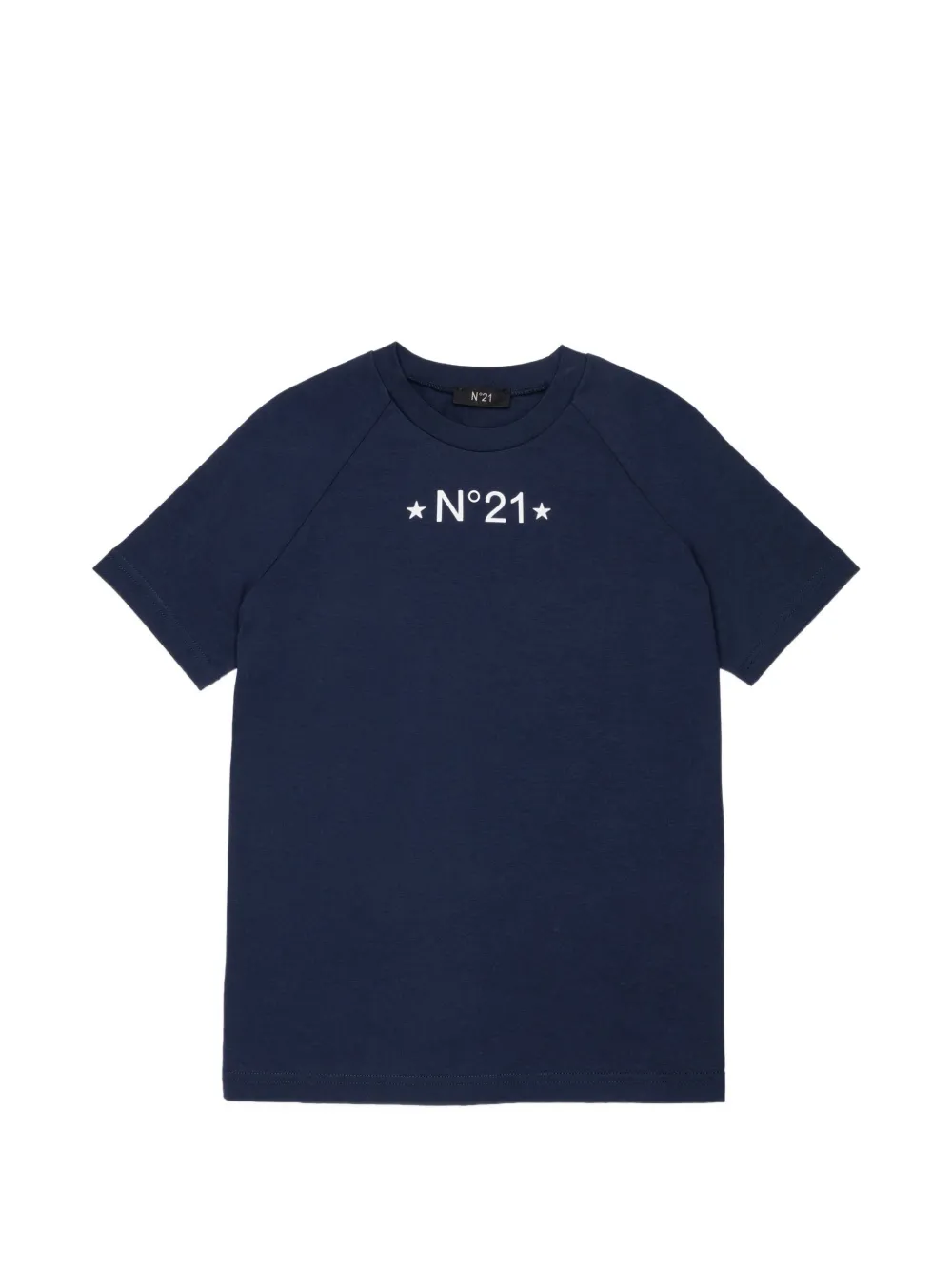 Nº21 Kids logo-print raglan-sleeve T-shirt - Blu