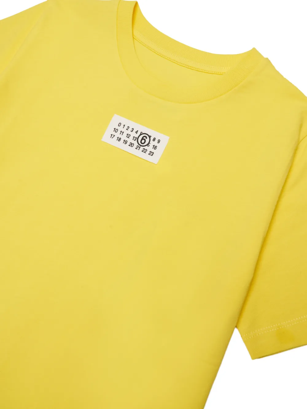 MM6 Maison Margiela Kids numbers-print T-shirt Geel