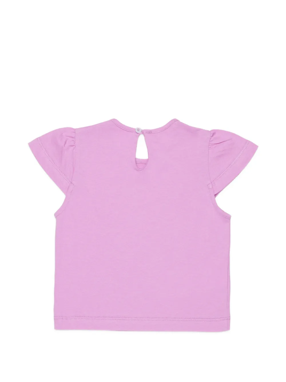 Marni Kids logo-embroidered ruffle-sleeve T-shirt Roze