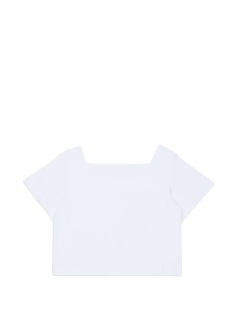 Marni Kids square-neck logo-embossed T-shirt Wit