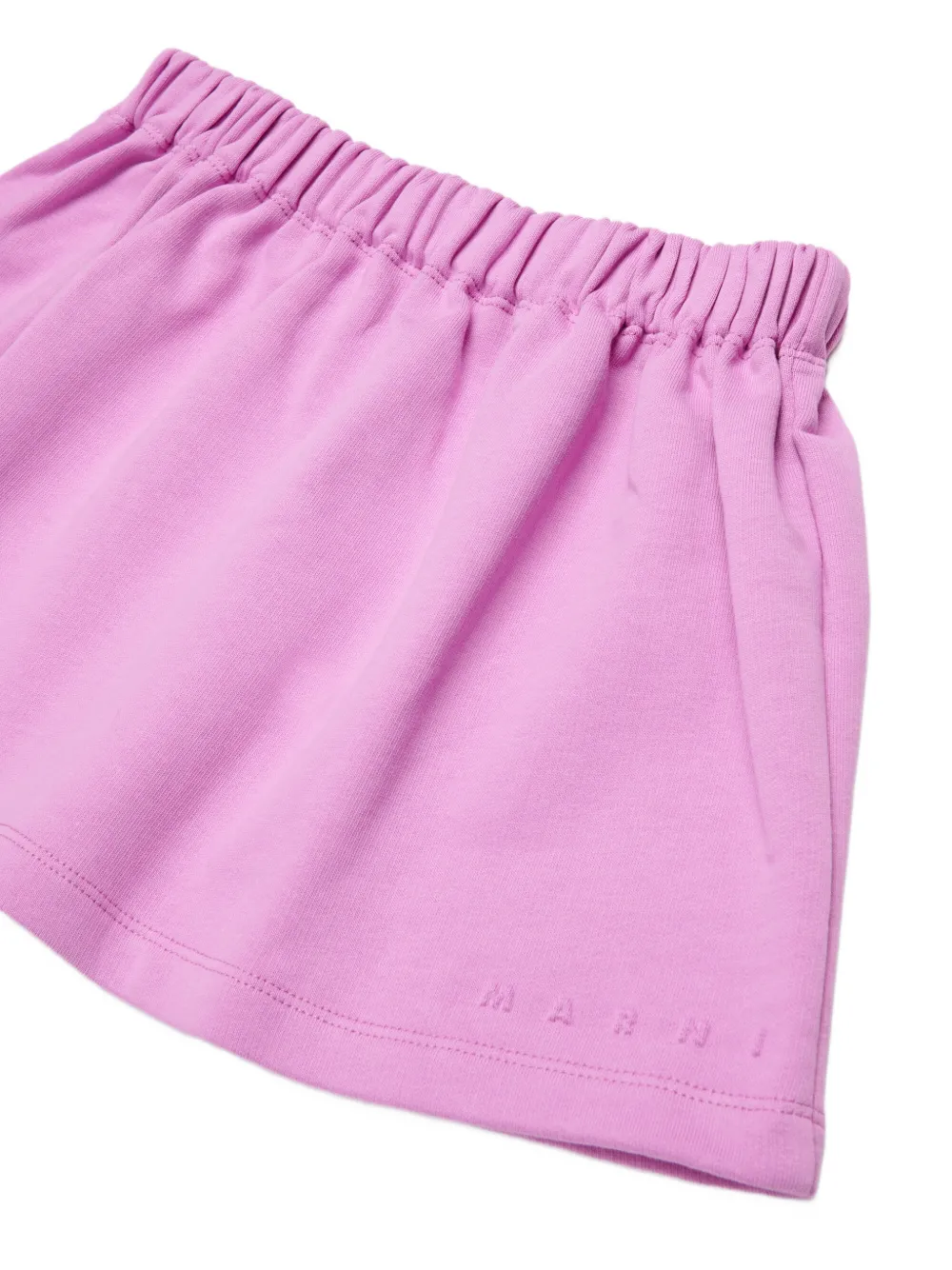 Marni Kids logo-embroidered elasticated-waist skirt Roze