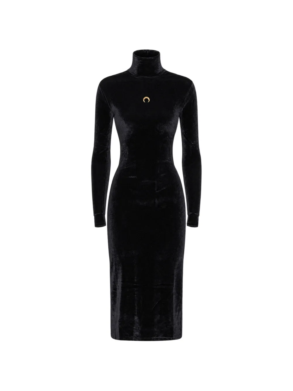 Marine Serre moon-pendant velvet dress - Black