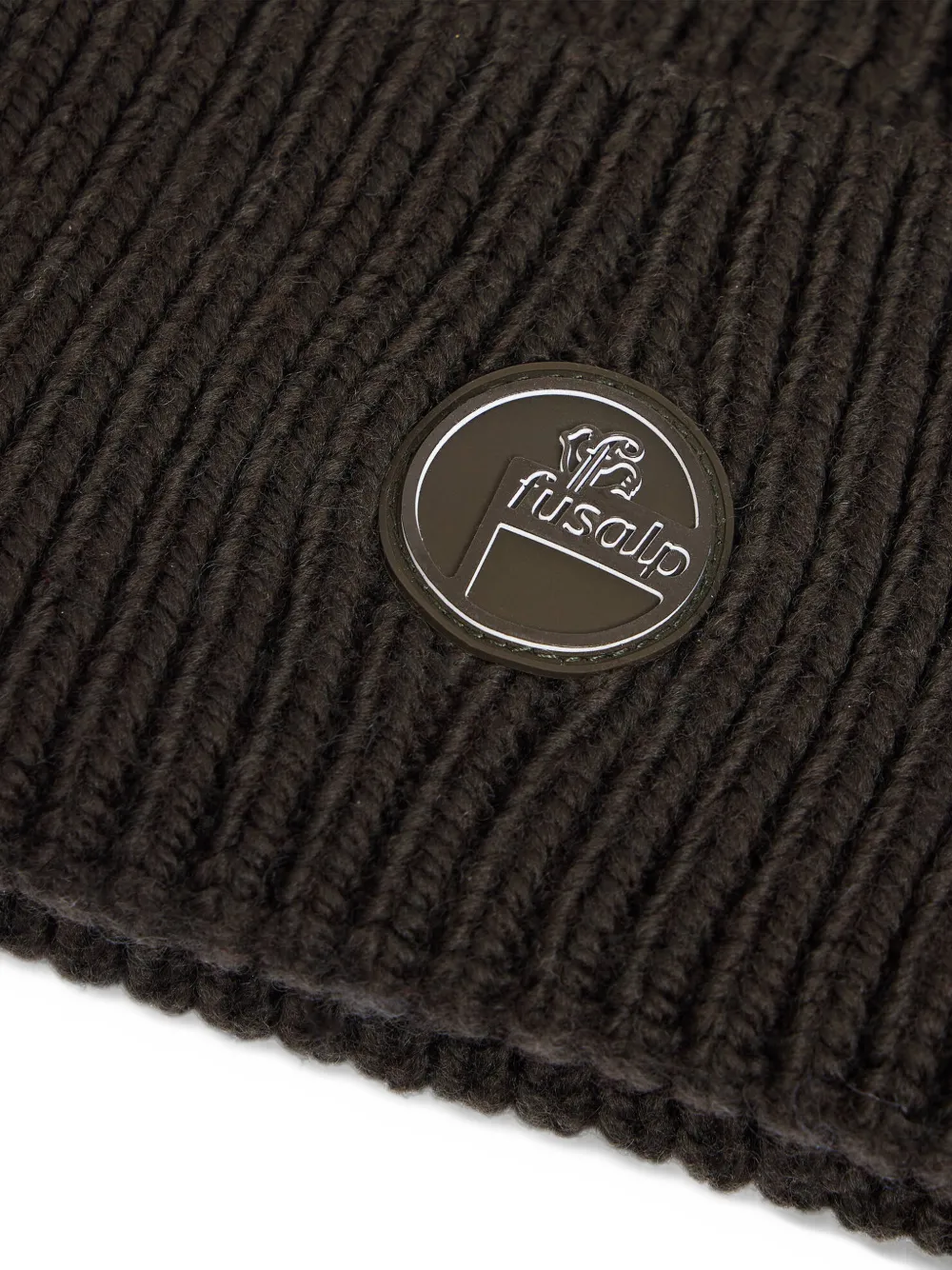 Fusalp ribbed-knit logo-patch beanie hat Bruin