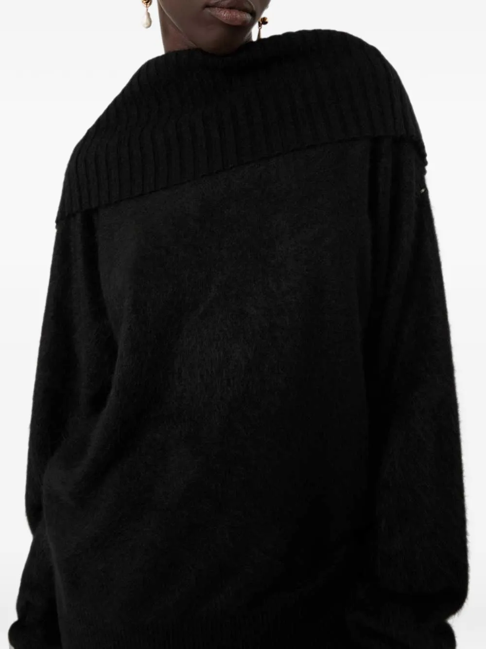Sportmax brushed-wool open-back sweater Zwart