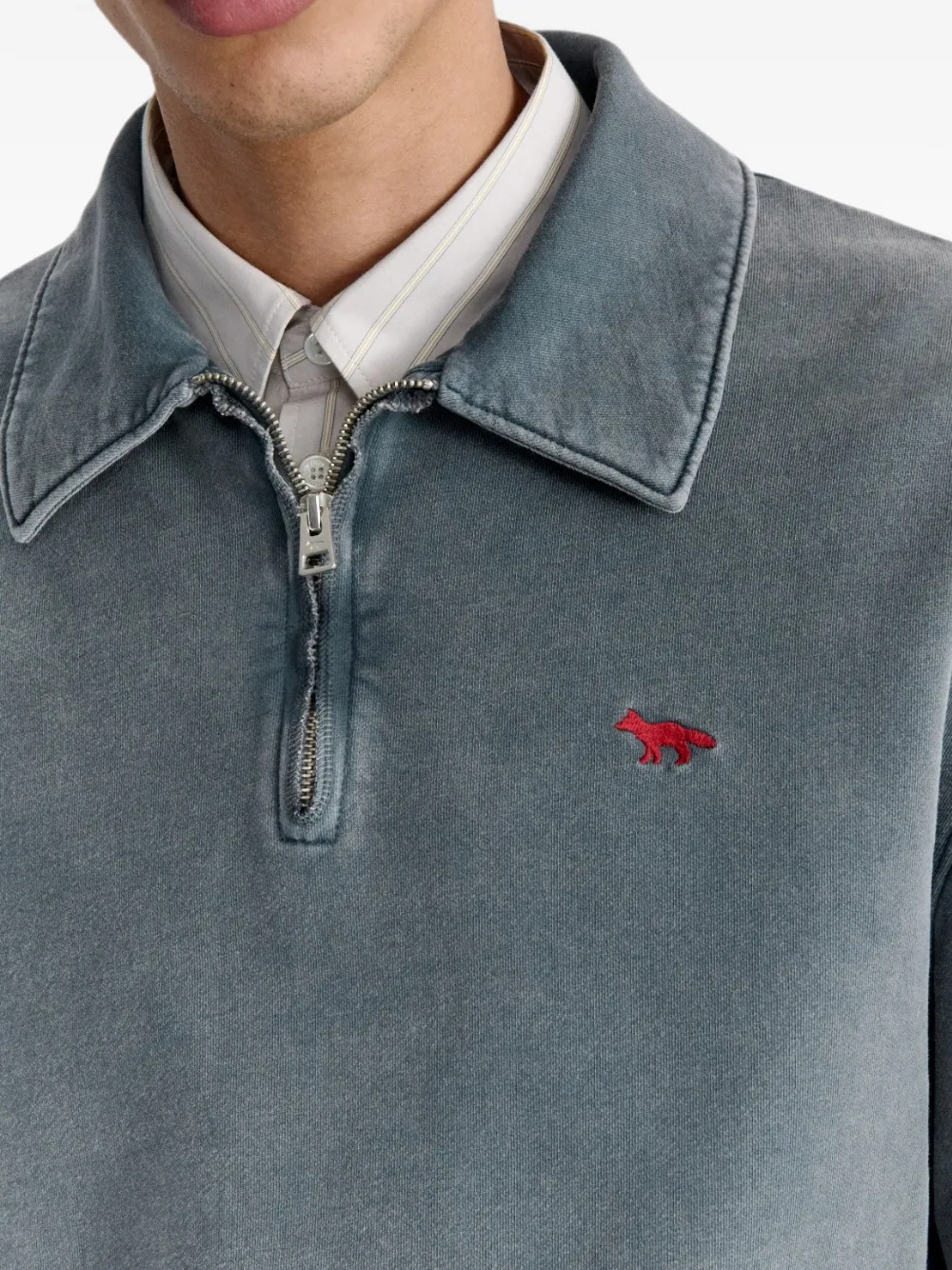 Maison Kitsuné Profile Fox cotton sweatshirt Grijs