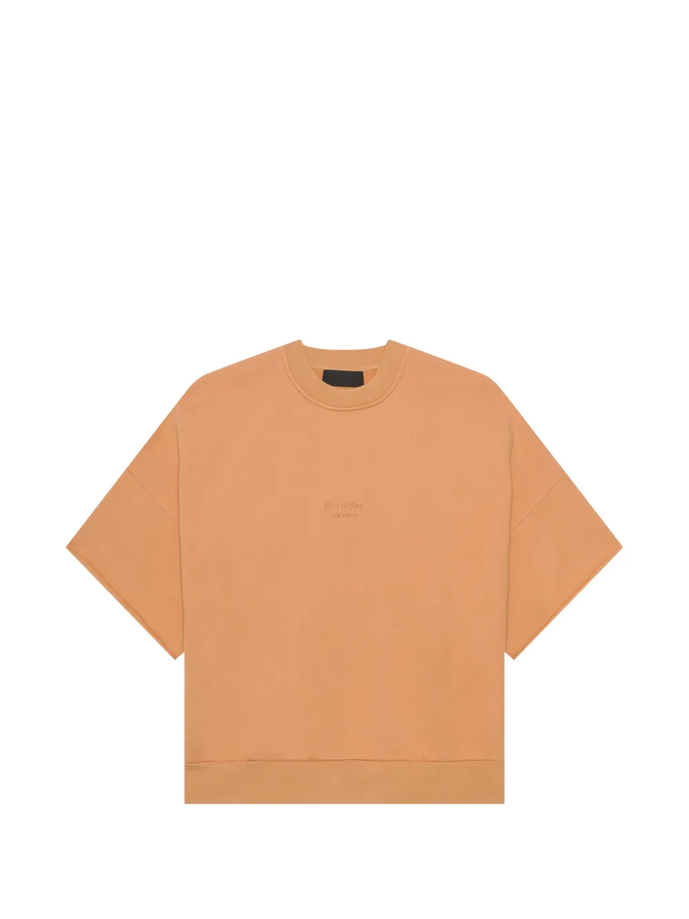 PLACE OF ËLMS logo-embroidered raw-edge sweater Oranje
