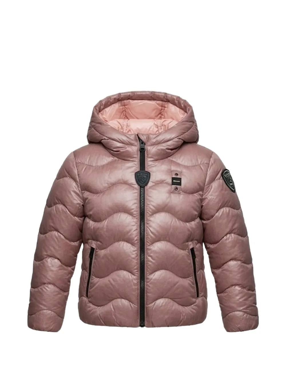 Blauer wave-quilted hooded jacket Roze