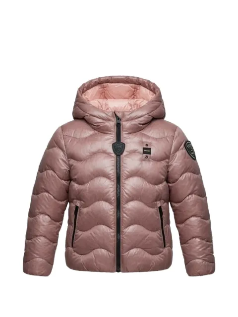 Blauer wave-quilted hooded jacket