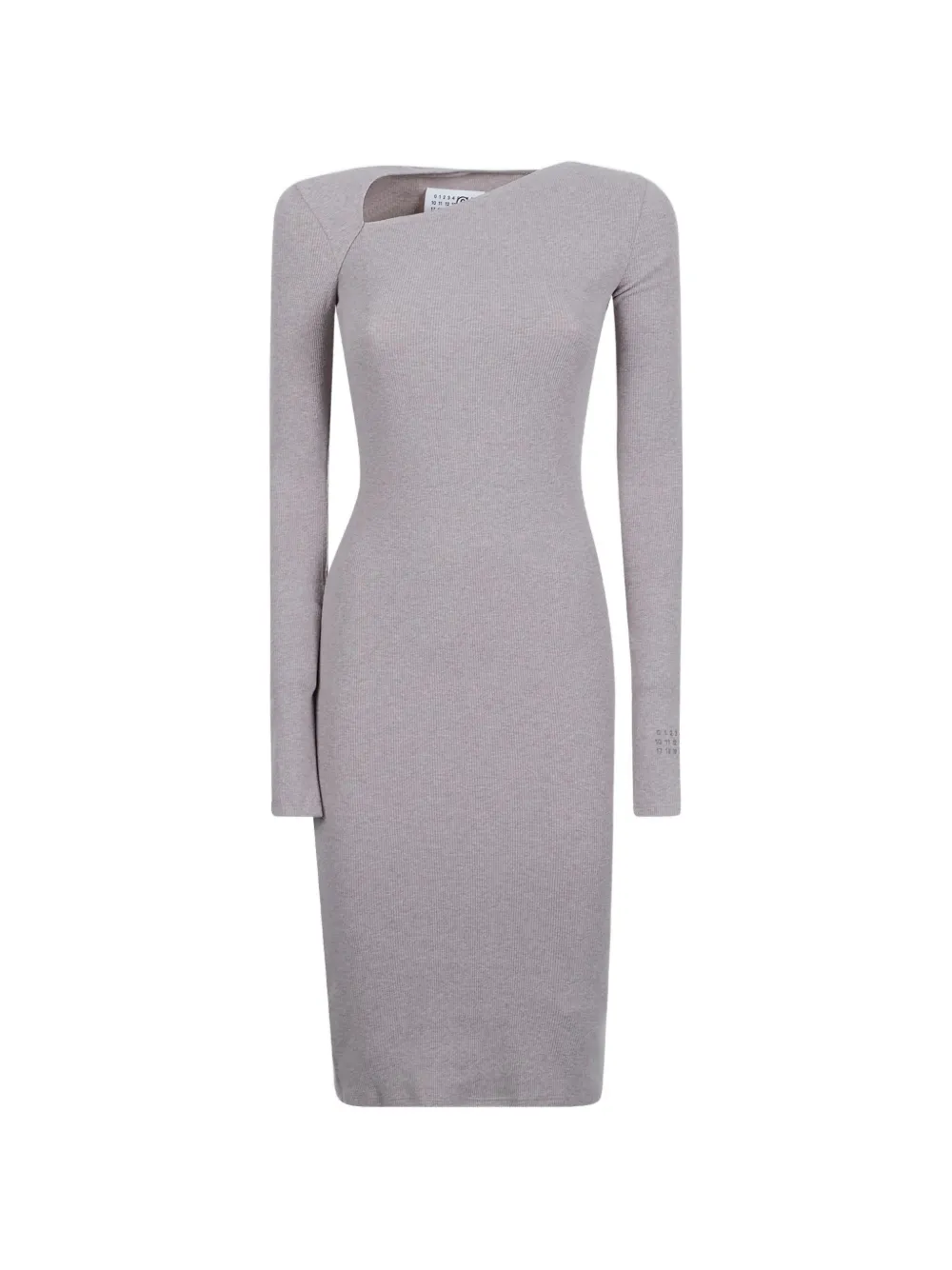 MM6 Maison Margiela ribbed cutout-detail midi dress Grijs