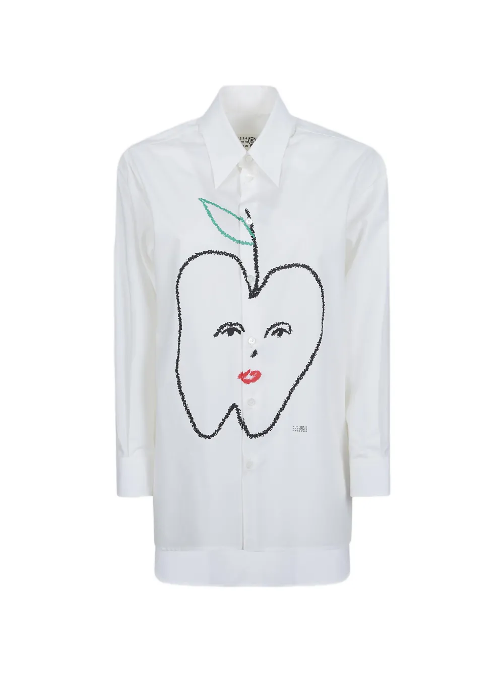 MM6 Maison Margiela apple-print long-sleeved shirt - White