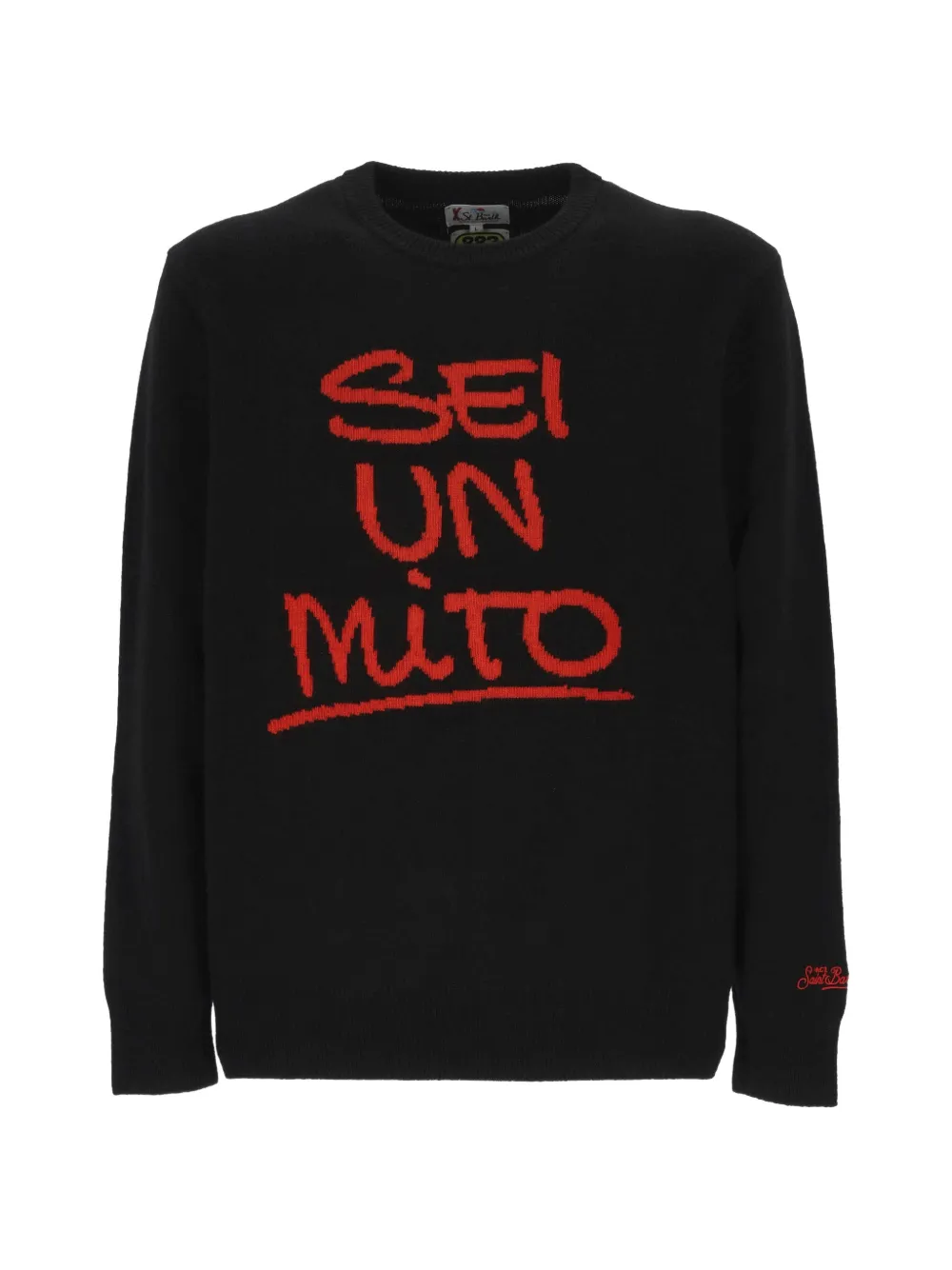 MC2 Saint Barth Heron intarsia-knit wool sweater Zwart