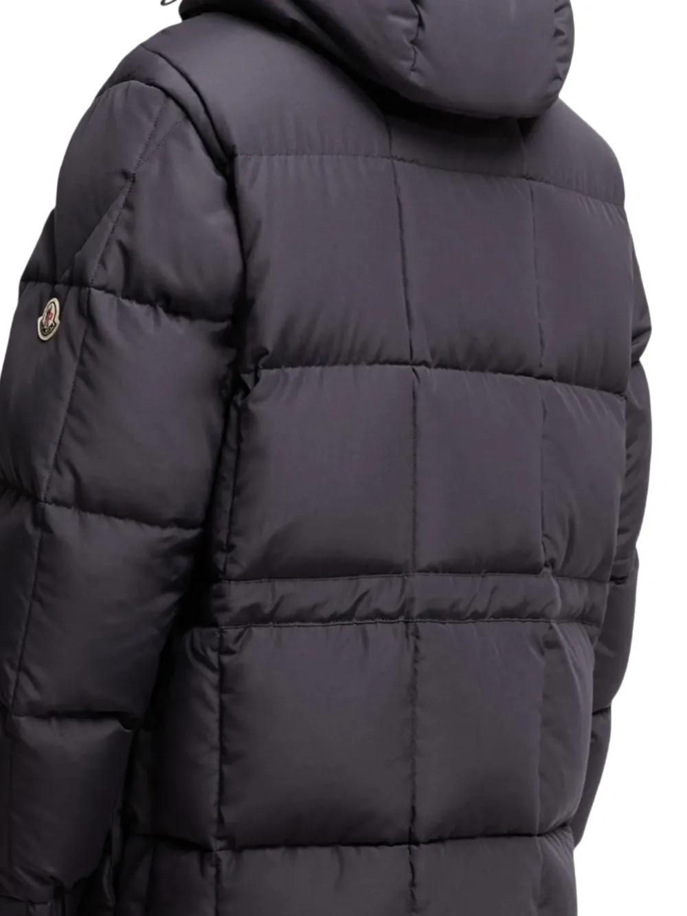 Moncler Sylmara hooded long down jacket Zwart