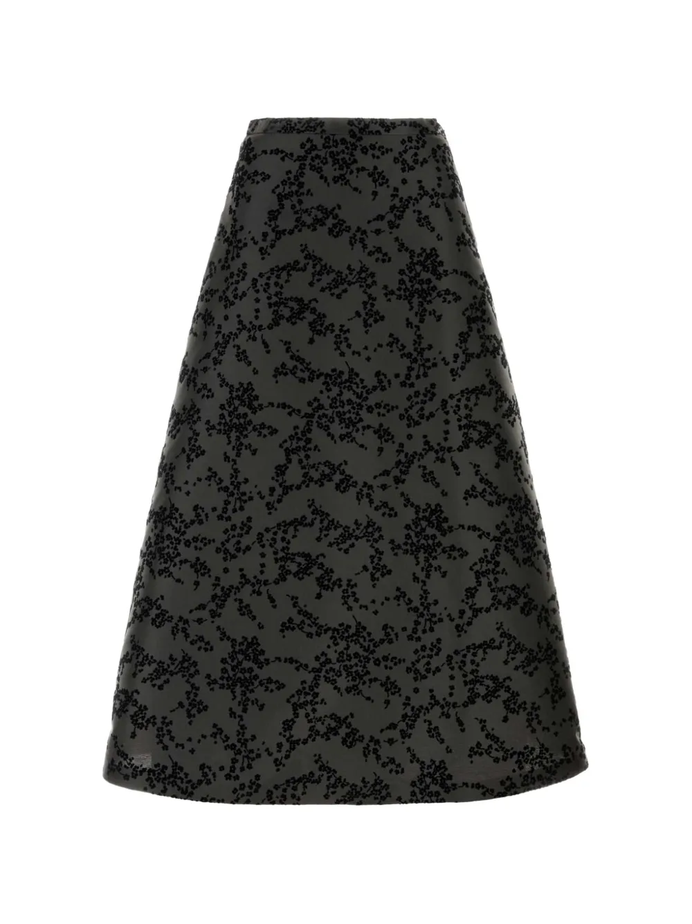 Alberta Ferretti floral-jacquard A-line skirt Zwart