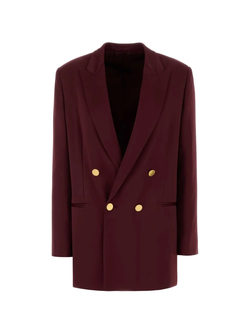 Alberta Ferretti Tyrian double-breasted satin blazer Rood