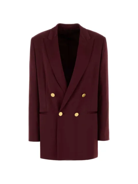 Alberta Ferretti Tyrian double-breasted satin blazer