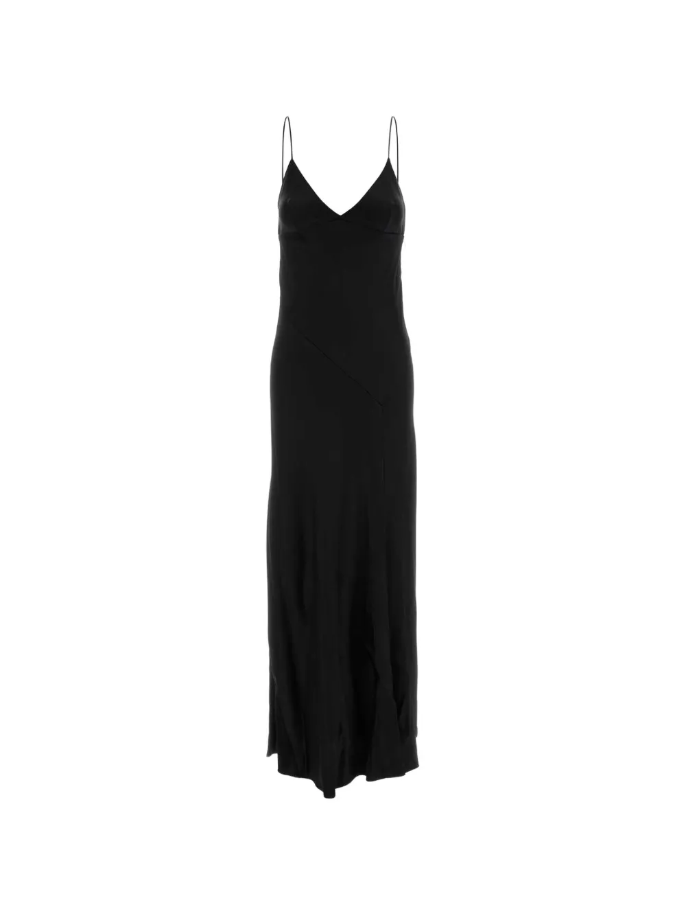Alberta Ferretti satin-finish slip maxi dress Zwart