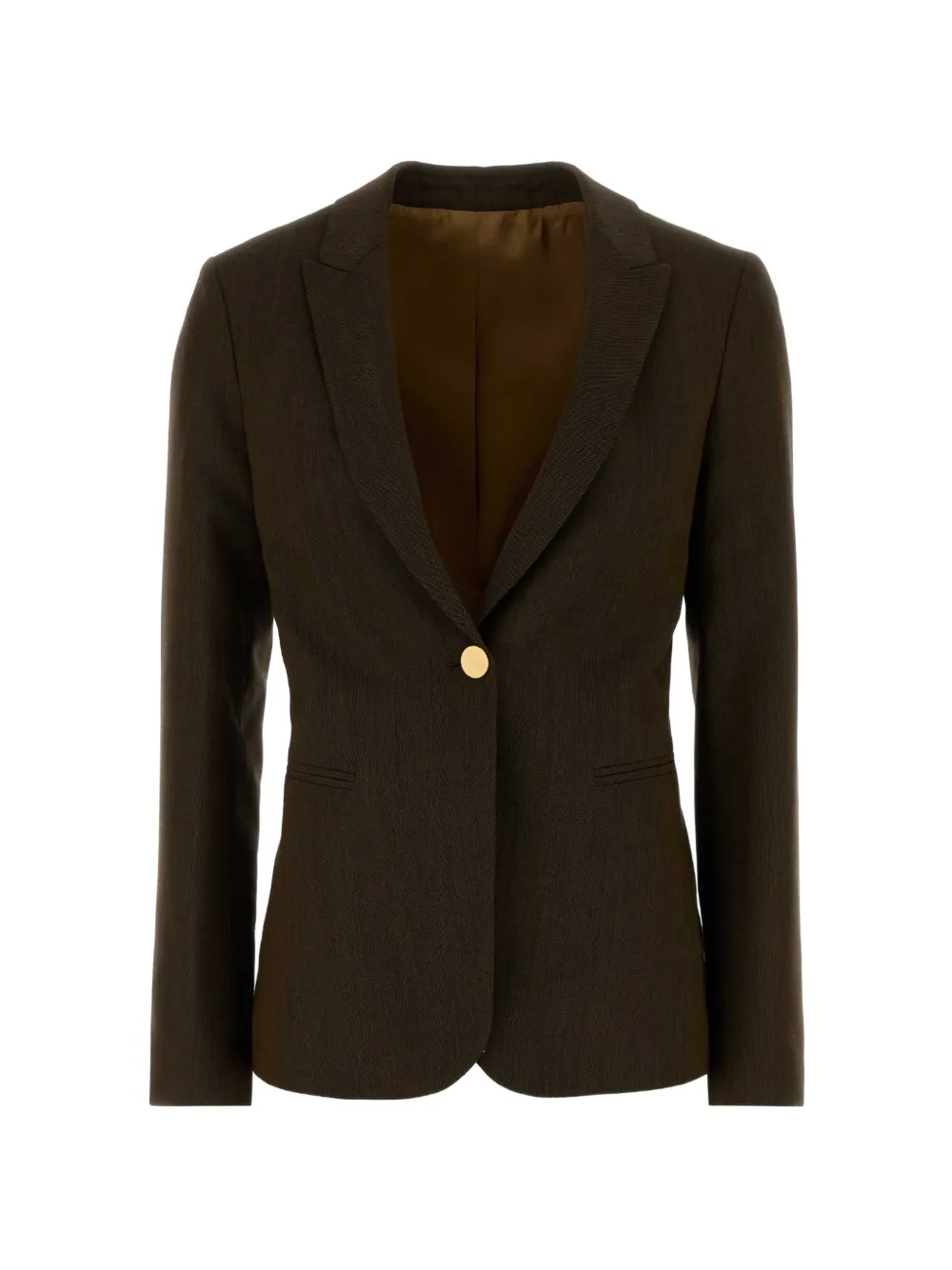 Alberta Ferretti twill single-breasted blazer Bruin