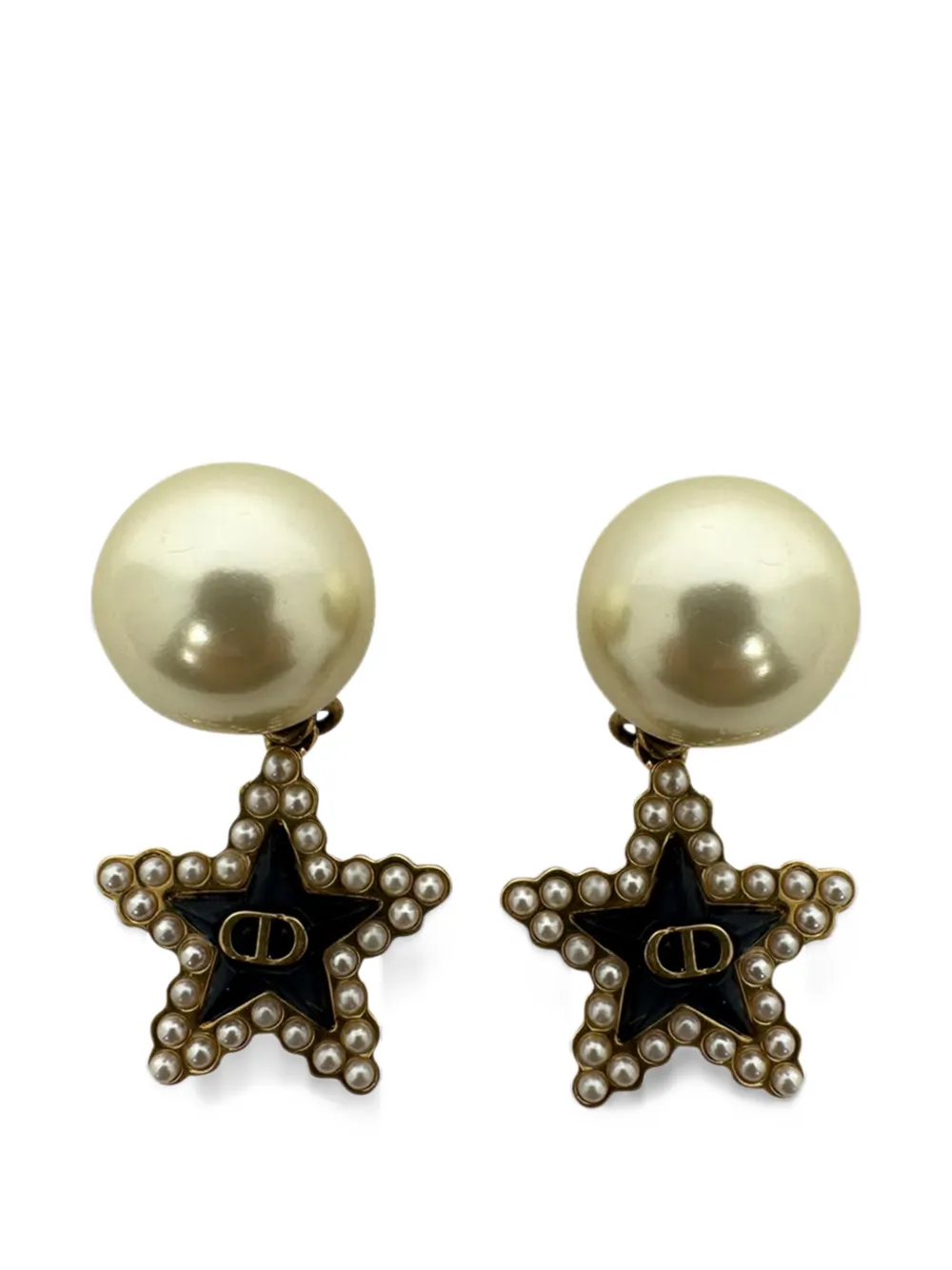 Christian Dior Pre-Owned Tribales star drop earrings - Oro