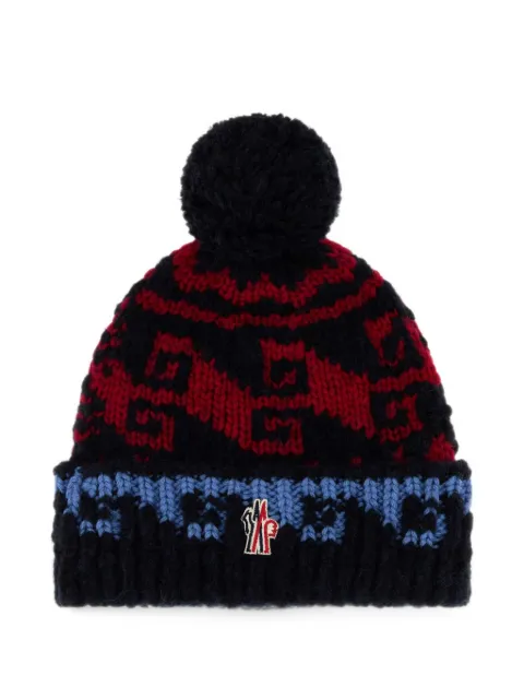 Moncler Grenoble logo-embroidered pompom beanie hat