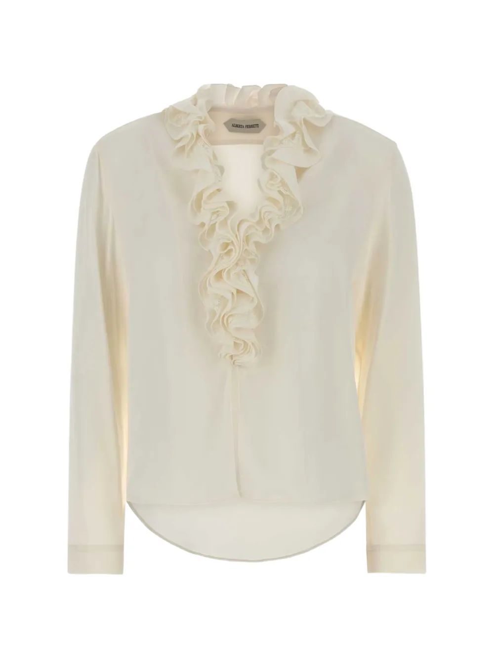 Alberta Ferretti ruffled-trim shirt - Neutrals
