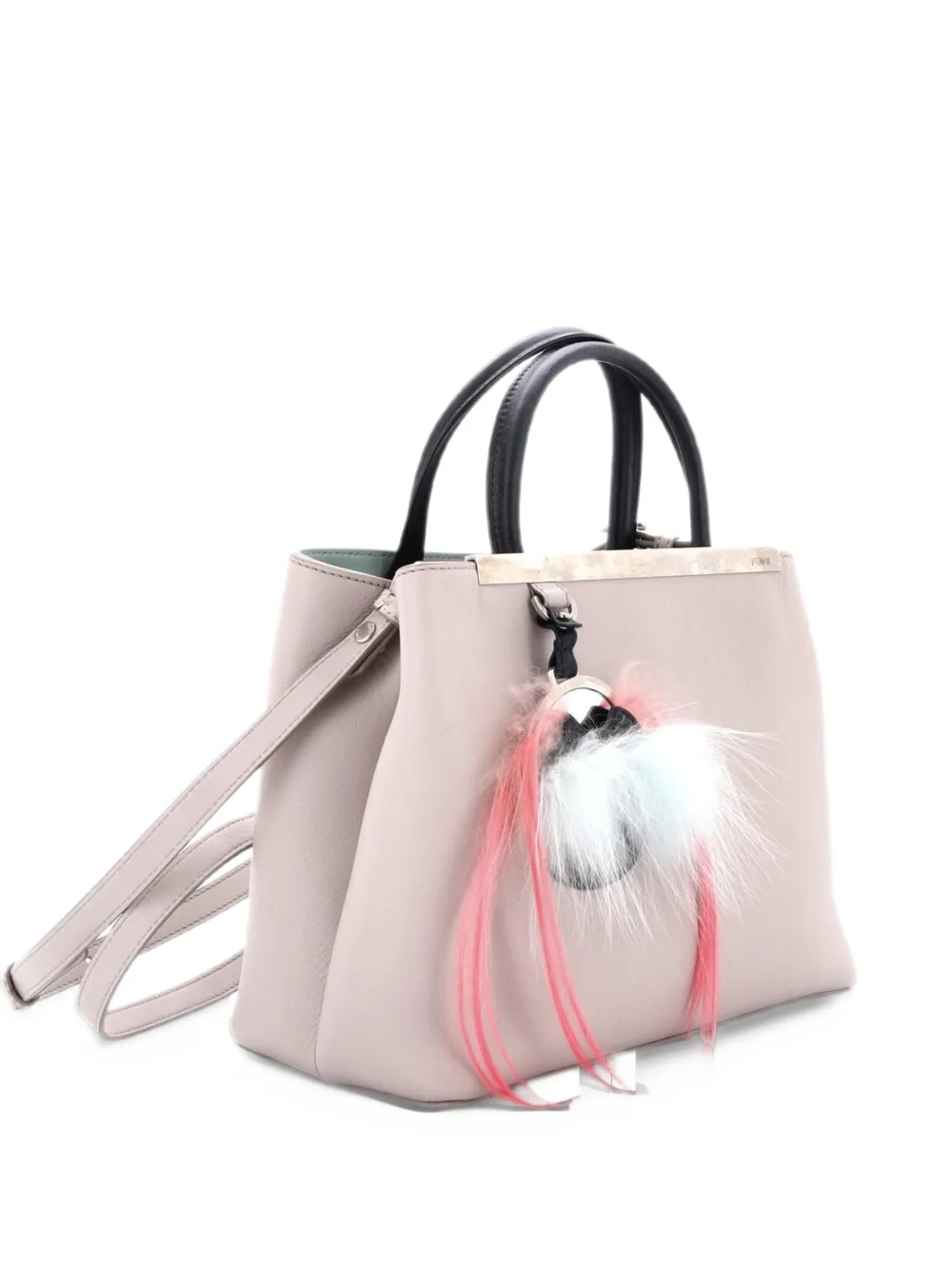 Fendi Pre-Owned 2Jours Monster Mirror Bag Leather Petite satchel - Grey
