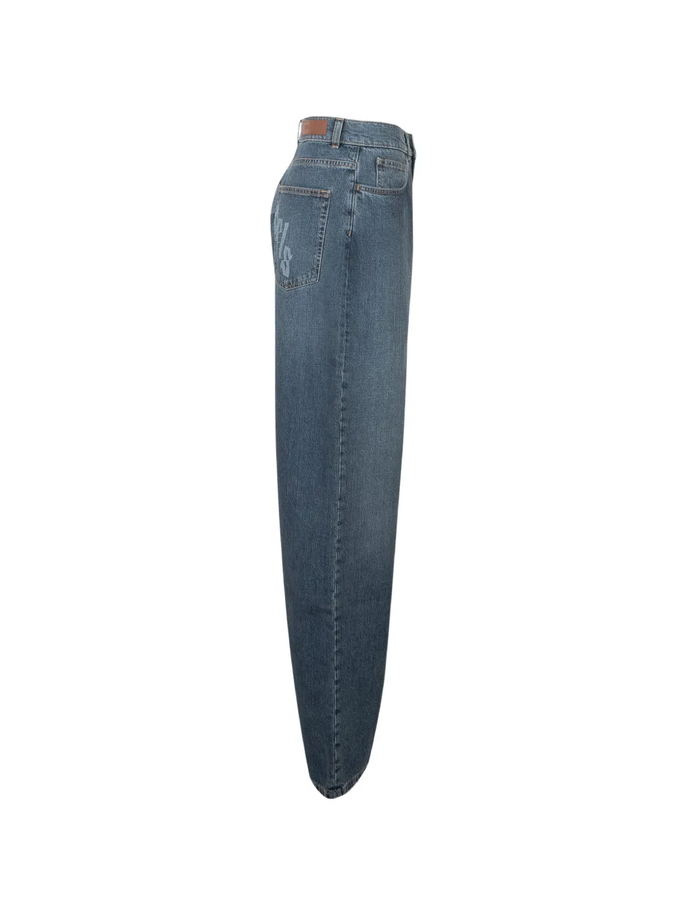 Palm Angels logo-print wide-leg jeans Blauw