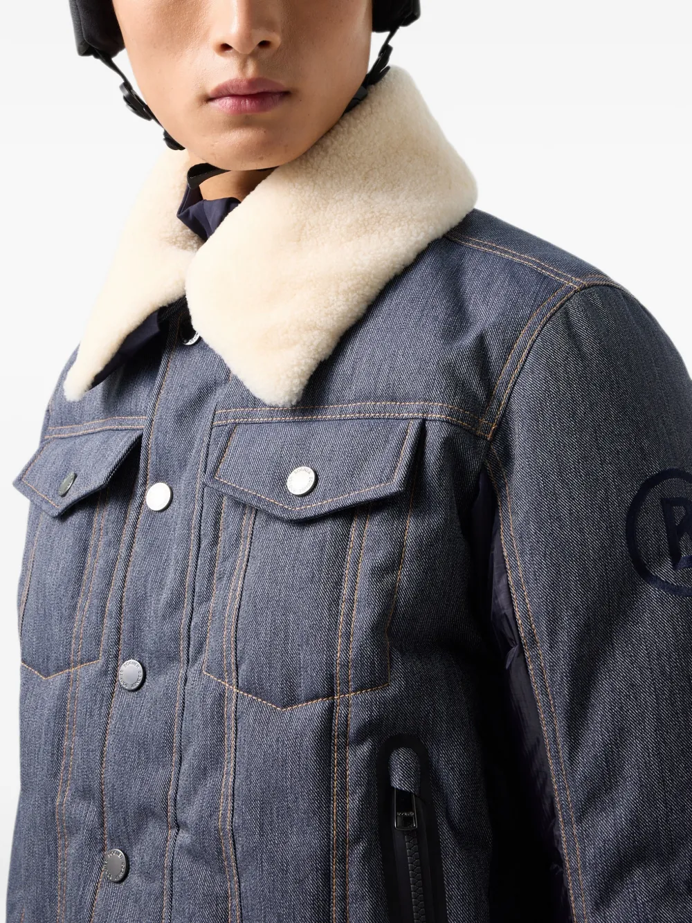 BOGNER Jeen shearling-collar ski jacket Blauw