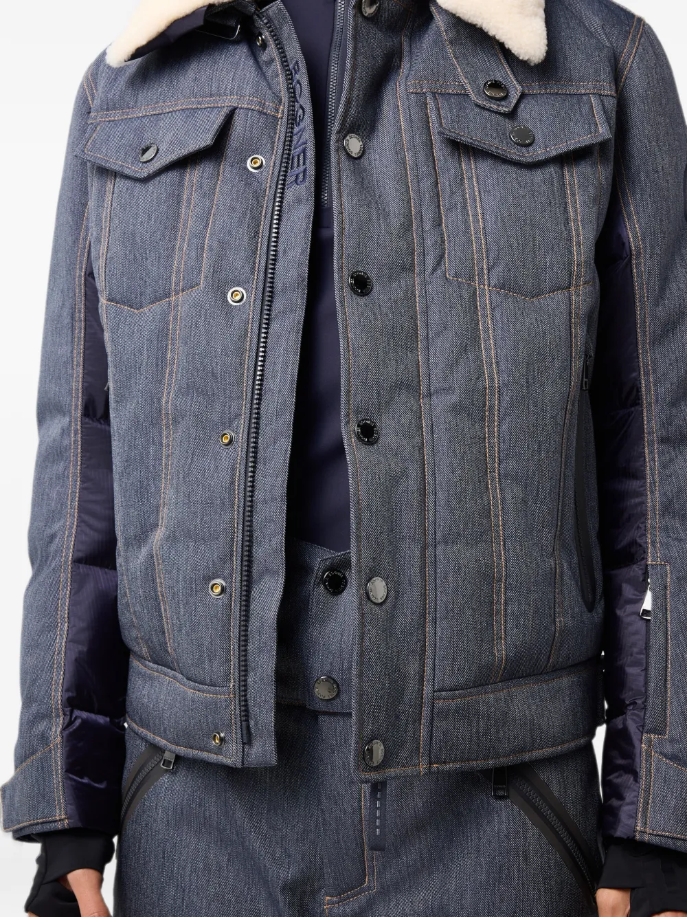 BOGNER Jeen shearling-collar ski jacket Blauw