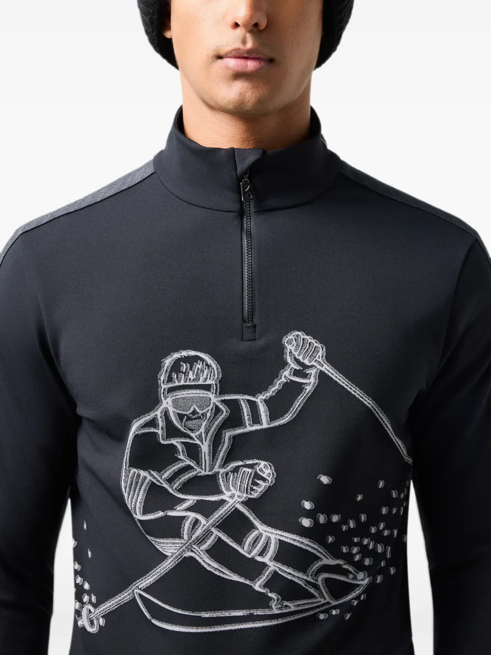 BOGNER Eliot graphic-print performance top Zwart