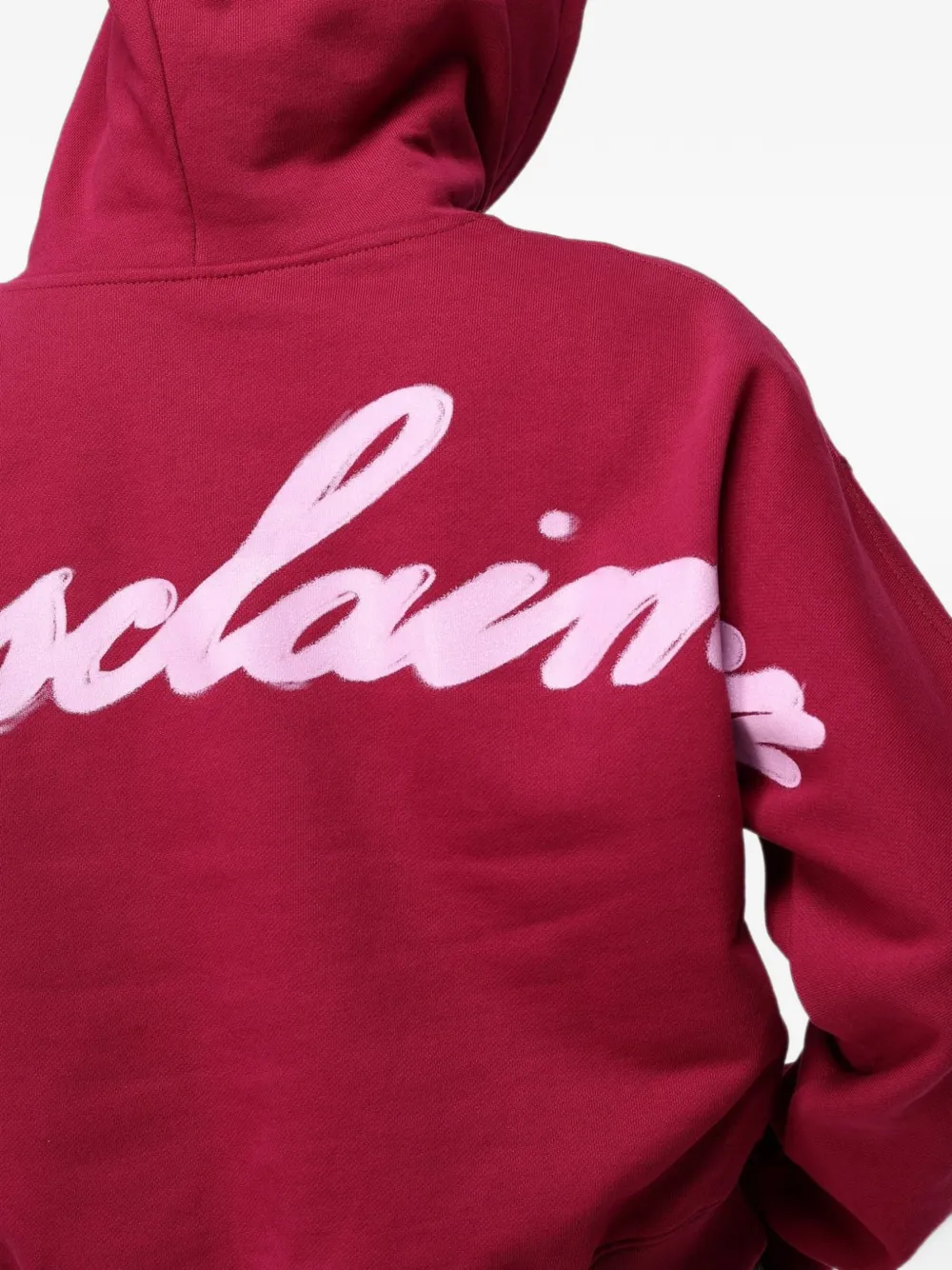 DISCLAIMER logo-print cropped hoodie Rood