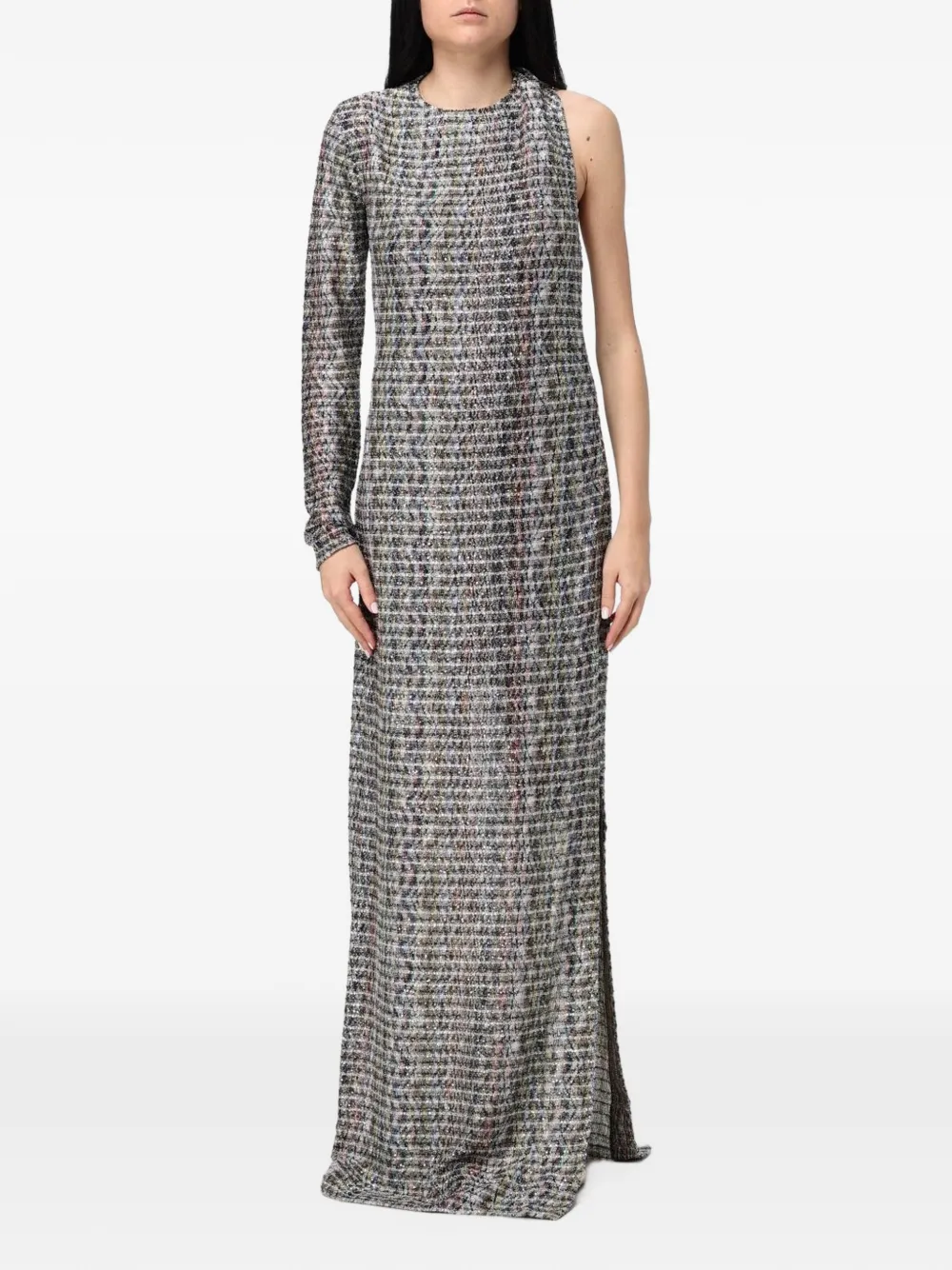 Missoni one-shoulder sequin-embellished maxi dress Grijs