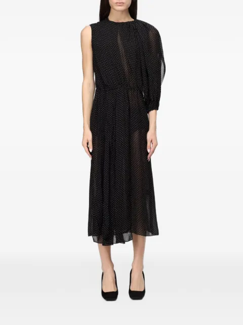 CRIDA Electra polka-dot asymmetric midi dress