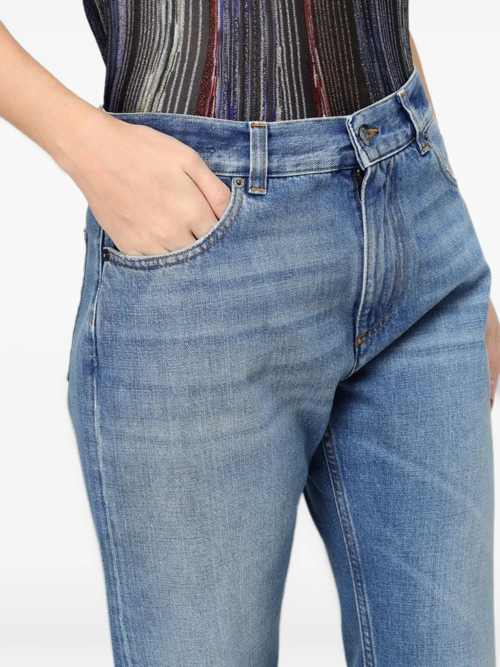 Missoni faded-effect straight-leg jeans Blauw
