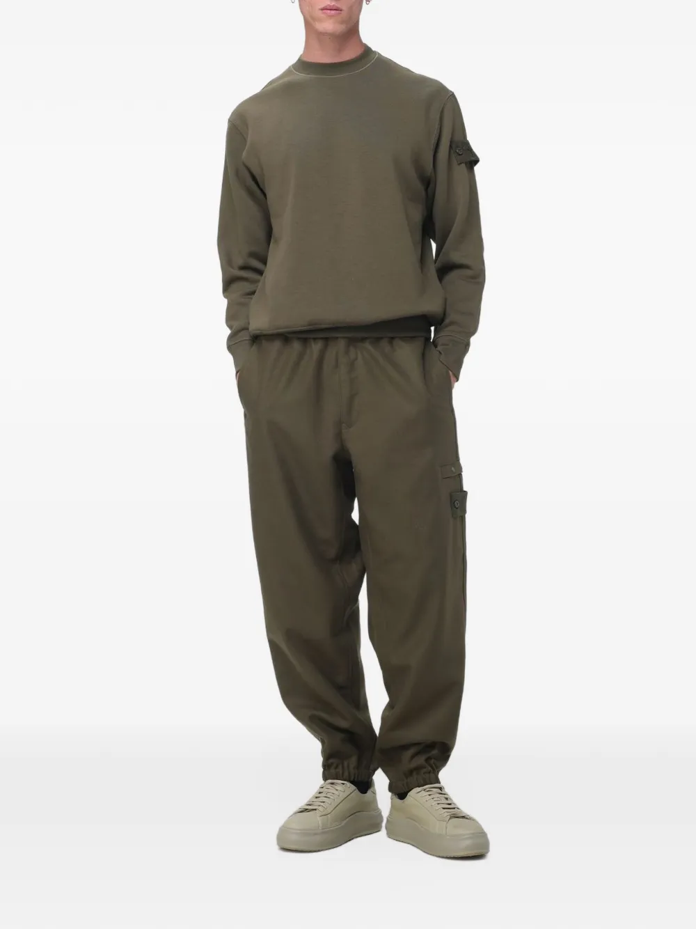 Stone Island logo-patch sweater Groen